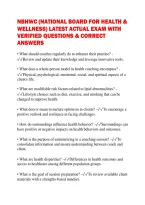 Nbhwc &lpar;National Board For Health & Wellness&rpar; Latest Actual Exam With Verified Questions & Correct Answers