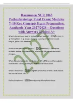 Rasmussen NUR 2063&NewLine;Pathophysiology Final Exam&colon; Modules&NewLine;7&ndash;10 Key Concepts Exam Preparation&comma;&NewLine;Academic Year 2027&sol;2028 &ndash; Questions&NewLine;with Answers Graded A&plus;&NewLine;What is the primary issue in iron-deficiency anemia&quest; -&darr; iron &srarr;&NewLine;&darr; hemoglobin &srarr; &darr; oxygen-carrying cap