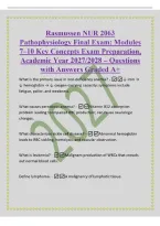 Rasmussen NUR 2063&NewLine;Pathophysiology Final Exam&colon; Modules&NewLine;7&ndash;10 Key Concepts Exam Preparation&comma;&NewLine;Academic Year 2027&sol;2028 &ndash; Questions&NewLine;with Answers Graded A&plus;&NewLine;What is the primary issue in iron-deficiency anemia&quest; -&darr; iron &srarr;&NewLine;&darr; hemoglobin &srarr; &darr; oxygen-carrying cap