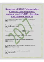 Rasmussen NUR2063 Pathophysiology&NewLine;Kahoot &num;3 Exam Preparation&comma;&NewLine;Academic Year 2027&sol;2028 &ndash; Questions&NewLine;with Answers Graded A&plus;&NewLine;What fracture has multiple fractures with many pieces of bone&period; -&NewLine;A COMMINUTED&NewLine;Ear popping during a ride in an airplane result in