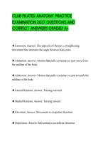 Club Pilates Anatomy Practice&NewLine;Examination 2027 Questions And&NewLine;Correct Answers Graded A&plus;