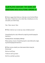 Club Pilates Anatomy Test Bank 2027&NewLine;Questions With Solutions Graded A&plus;
