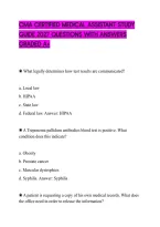 Cma Certified Medical Assistant Study&NewLine;Guide 2027 Questions With Answers&NewLine;Graded A&plus;