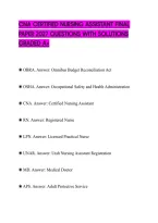 Cna Certified Nursing Assistant Final&NewLine;Paper 2027 Questions With Solutions&NewLine;Graded A&plus;