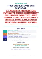 All Maternity Hesi Questions Maternity Practice Hesi Maternity Full Practice Exam Study Latest Updates&comma; Exam - 2026 &lpar;Questions &plus; Answers&rpar; Study Guide&comma; Practice Questions&comma; Solutions&comma; Answers&comma;