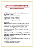 Certified Aml Fintech Compliance Associate &NewLine;&lpar;Cafca&rpar; Exam Latest Updated Version Questions &NewLine;And Answers Just Released 