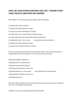NURS 1871 PACKAGE DEAL 2026&ndash;2027 &vert; NURSING STUDY GUIDE&comma; PRACTICE QUESTIONS AND ANSWERS