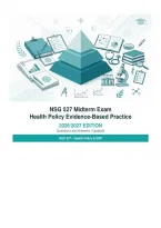 NSG 527 Midterm Exam Exam 2026&sol;2027 &ndash; Questions and Answers Health Policy Evidence-Based Practice &vert; Complete Verified Answers &vert; Detailed Rationales &ndash; Pass Guaranteed &ndash; A&plus; Graded