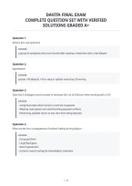 Davita Final Exam&NewLine;Complete Question Set With Verified&NewLine;Solutions Graded A&plus;&NewLine;
