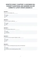 Genetics Exam 1 Chapters 1-6 &lpar;Mcgraw Hill&NewLine;Connect&rpar; Questions And Answers Solved&NewLine;Correctly Latest Update Graded A&plus;