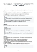 Genetics Exam 1 Updated Actual Questions With&NewLine;Correct Answers