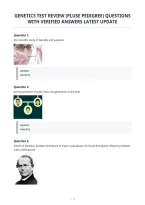 Genetics Test Review &lpar;Pluse Pedigree&rpar; Questions&NewLine;With Verified Answers Latest Update&NewLine;
