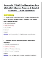 Paramedic FISDAP Final Exam Questions 2026 &vert; Correct Answers & Detailed Rationales &vert; Latest Update PDF&NewLine;