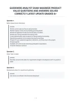 Guidewire Analyst Exam Maximize Product&NewLine;Value Questions And Answers Solved&NewLine;Correctly Latest Update Graded A&plus;