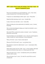 68W Combat Medic Fieldcraft Modules I-III Study Guide - All Answers Confirmed Correct