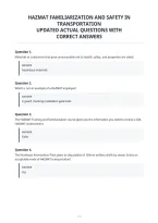 Hazmat Familiarization And Safety In&NewLine;Transportation&NewLine;Updated Actual Questions With&NewLine;Correct Answers