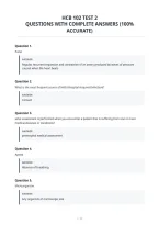 Hcb 102 Test 2&NewLine;Questions With Complete Answers &lpar;100&percnt;&NewLine;Accurate&rpar;