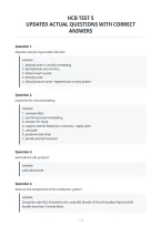 Hcb Test 5&NewLine;Updated Actual Questions With Correct&NewLine;Answers