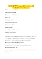 NURS 629 MVU exam 1 Questions with&NewLine;Verified Correct Answers