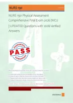 NURS 190 Physical Assessment Comprehensive Final Exam 2026 &vert;WCU &vert; UPDATED Questions with 100&percnt; Verified Answers