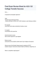 ACA 122 College Transfer Success Final Exam Review Sheet