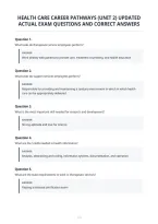 Health Care Career Pathways &lpar;Unit 2&rpar; Updated&NewLine;Actual Exam Questions And Correct Answers