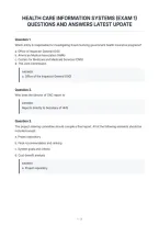 Health Care Information Systems &lpar;Exam 1&rpar;&NewLine;Questions And Answers Latest Update