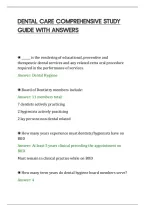 Dental Care Comprehensive Study&NewLine;Guide With Answers