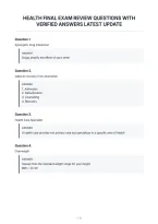 Health Final Exam Review Questions With&NewLine;Verified Answers Latest Update