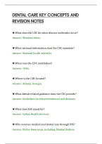 Dental Care Key Concepts And&NewLine;Revision Notes