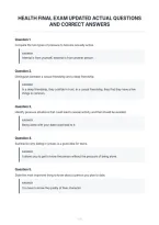 Health Final Exam Updated Actual Questions&NewLine;And Correct Answers