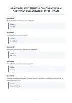 Health-Related Fitness Components Exam&NewLine;Questions And Answers Latest Update