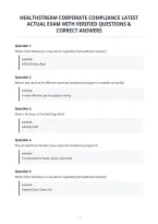 Healthstream Corporate Compliance Latest&NewLine;Actual Exam With Verified Questions &&NewLine;Correct Answers&NewLine;