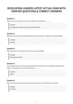 Developing Leaders Latest Actual Exam With&NewLine;Verified Questions & Correct Answers