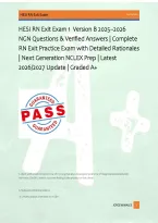 NSG 3600 Exams 1-4 Pediatric Nursing &lpar;Latest &NewLine;2026 &sol; 2027&rpar; Actual Questions & Answers with &NewLine;Rationales - Galen College of Nursing&sol;Already &NewLine;Graded A&plus;&vert; UPDATED Questions with 100&percnt; &NewLine;Verified Answers 