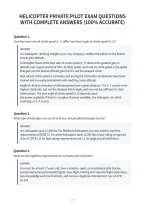 Helicopter Private Pilot Exam Questions&NewLine;With Complete Answers &lpar;100&percnt; Accurate&rpar;&NewLine;