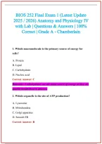 BIOS 252 Practice Exam Questions and Answers 2026-2027