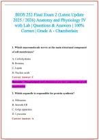 BIOS 252 Practice Exam Questions and Answers 2026-2027