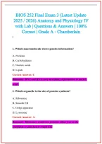 BIOS 252 Practice Exam Questions and Answers 2026-2027