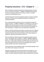 Property Insurance C12 Chapter 9 Study Guide
