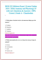 BIOS 252 Practice Exam Questions and Answers 2026-2027