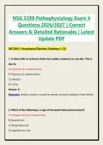 NSG 3280 Pathophysiology Exam 4 Questions 2026&sol;2027 &vert; Correct Answers & Detailed Rationales &vert; Latest Update PDF