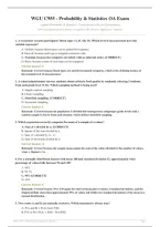 WGU C955 Applied Probability Statistics OA Exam Actual 2026&sol;2027 with Detailed Rationales &vert; Complete Exam-Style Questions &vert; Pass Guaranteed &ndash; A&plus; Graded&NewLine;&NewLine;