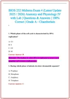BIOS 252 Practice Exam Questions and Answers 2026-2027