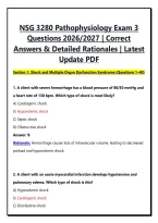 NSG 3280 Pathophysiology Exam 3 Questions 2026&sol;2027 &vert; Correct Answers & Detailed Rationales &vert; Latest Update PDF