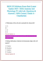 BIOS 252 Practice Exam Questions and Answers 2026-2027