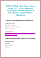BIOS 252 Practice Exam Questions and Answers 2026-2027