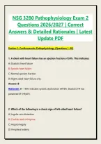 NSG 3280 Pathophysiology Exam 2 Questions 2026&sol;2027 &vert; Correct Answers & Detailed Rationales &vert; Latest Update PDF