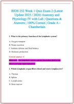 BIOS 252 Practice Exam Questions and Answers 2026-2027