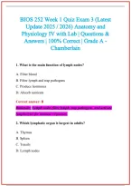 BIOS 252 Practice Exam Questions and Answers 2026-2027